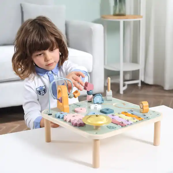 Развивающий столик с металлическим ксилофоном и гонгом