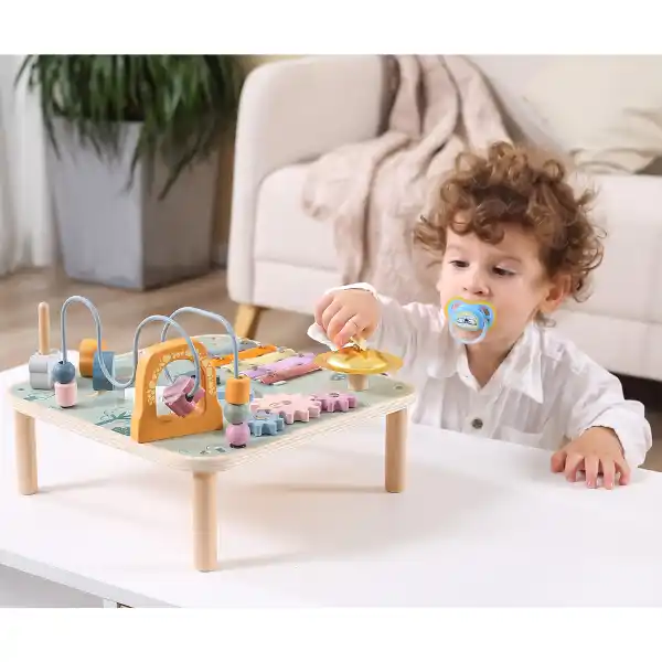 Развивающий столик с металлическим ксилофоном и гонгом