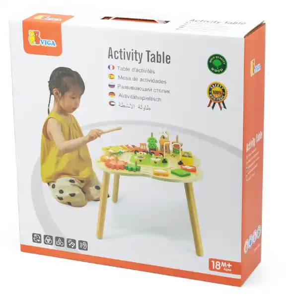 Деревянный развивающий столик "Ферма"