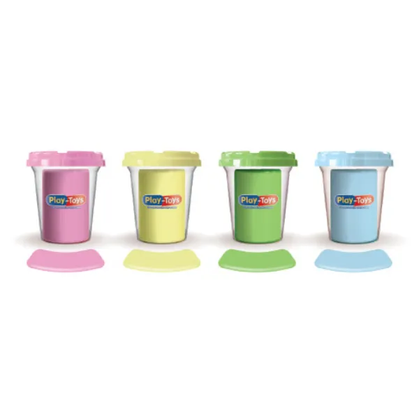 Set de plastilină în tub, pastel, 4 buc.