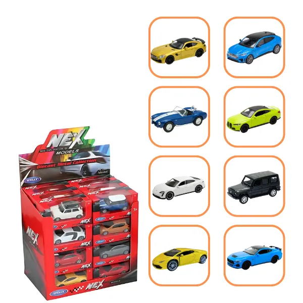 Mașini metalice de colecție 1:34 Welly, 8 modele