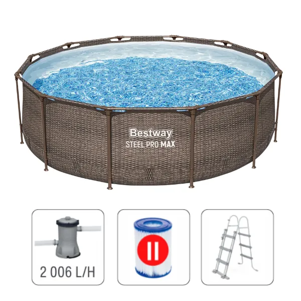 Cumpara  Piscine cu cadru metalic - Bestway Бассейн STEEL PRO MAX Round Rotang 36..