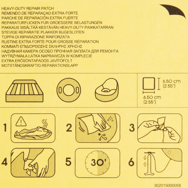 Bestway Set reparație 6,5 x 6,5 cm, plasturi autoadezivi, 10 buc