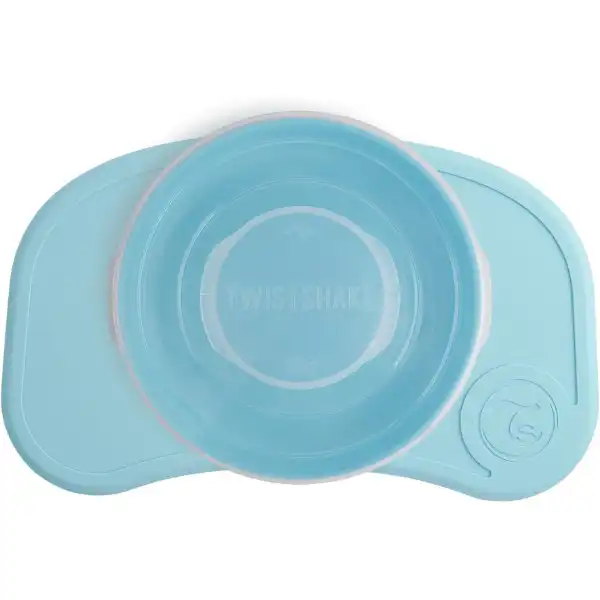 Антискользящий набор с тарелкой Twistshake Click-Mat, голубой