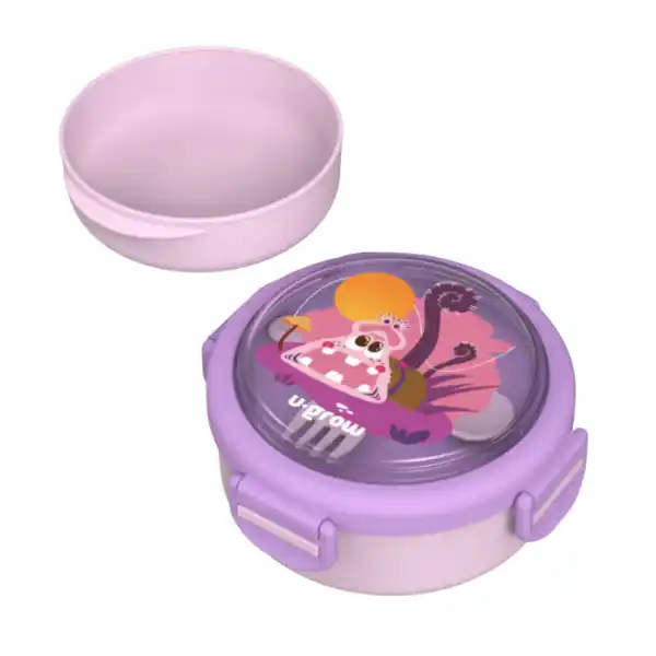 Контейнер-термос для еды, 2в1, фиолетовый