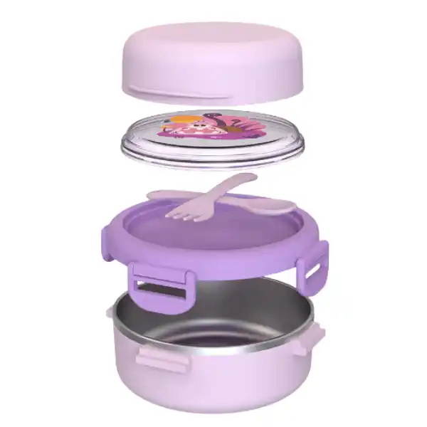 Контейнер-термос для еды, 2в1, фиолетовый