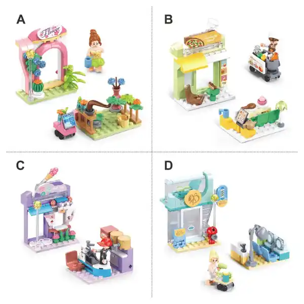 Конструктор “Городской набор”, 4 модели от 107 до 111 элем. (асс.)