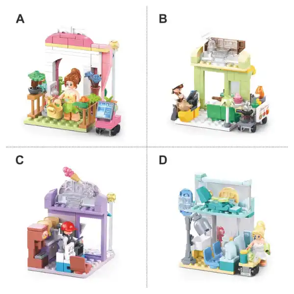 Конструктор “Городской набор”, 4 модели от 107 до 111 элем. (асс.)