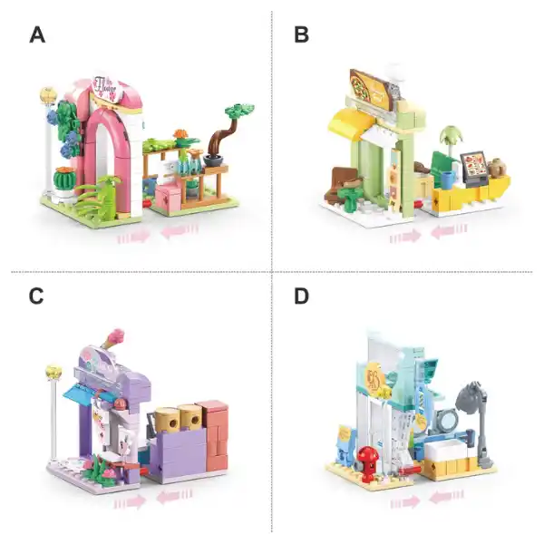 Конструктор “Городской набор”, 4 модели от 107 до 111 элем. (асс.)