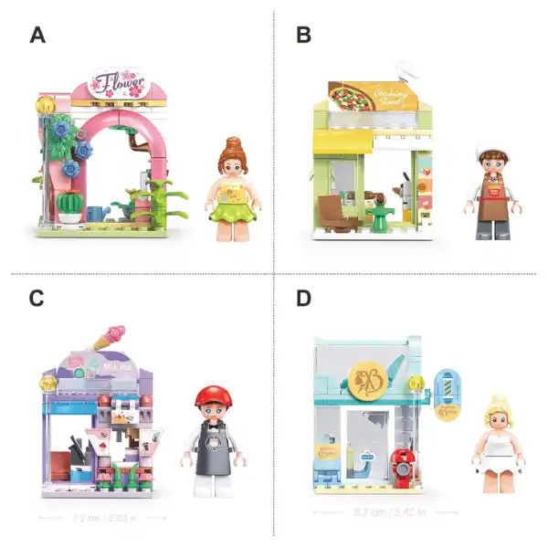 Конструктор “Городской набор”, 4 модели от 107 до 111 элем. (асс.)