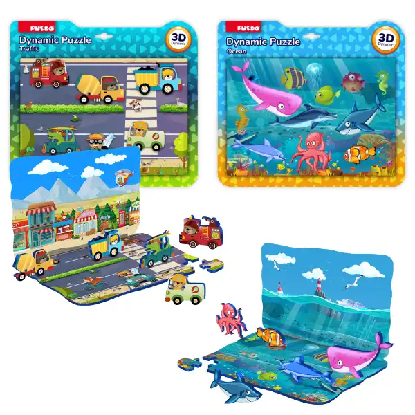 Puzzle dinamic, 17 elem.