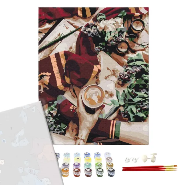 Pictură pe numere 40х50 cm (fără cutie) – La cafea în Hogwarts