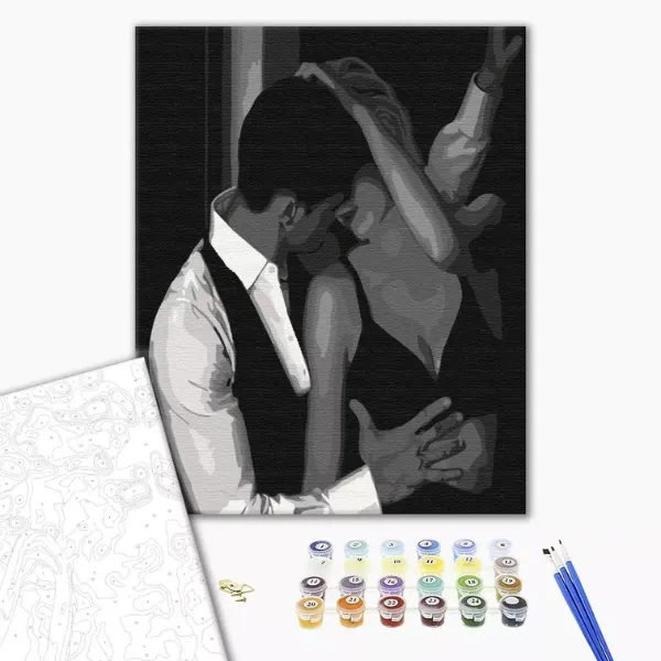 Pictură pe numere 40×50 (în cutie) – Îmbrățișați de pasiune