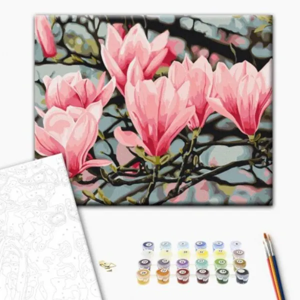 Pictură pe numere 40×50 (în cutie) – Floarea magnoliei, Anastasiia Osmolovskaia