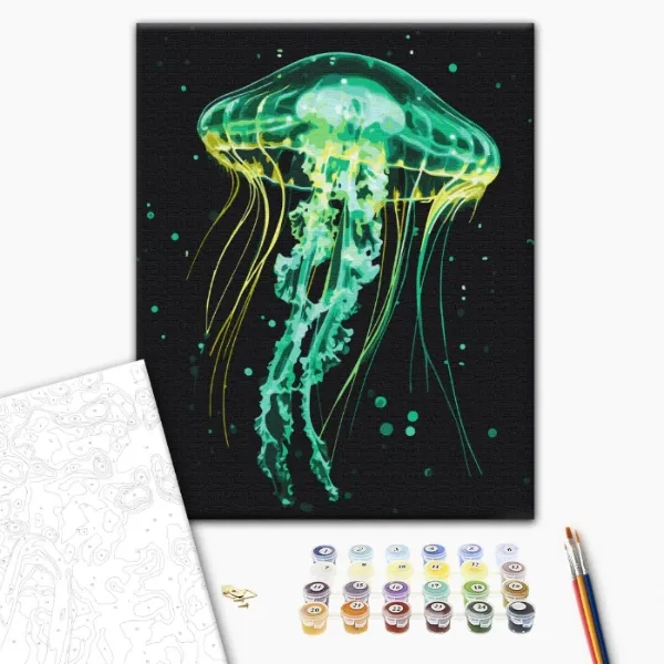 Pictură pe numere 40х50 cm (fără cutie) – Meduza strălucitoare