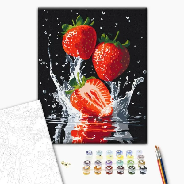 Pictură pe numere 40×50 (în cutie) – Căpșuni suculente