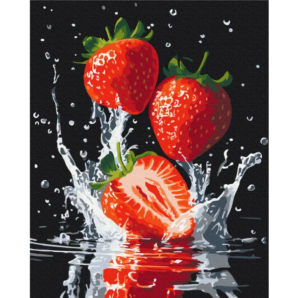 Pictură pe numere 40×50 (în cutie) – Căpșuni suculente