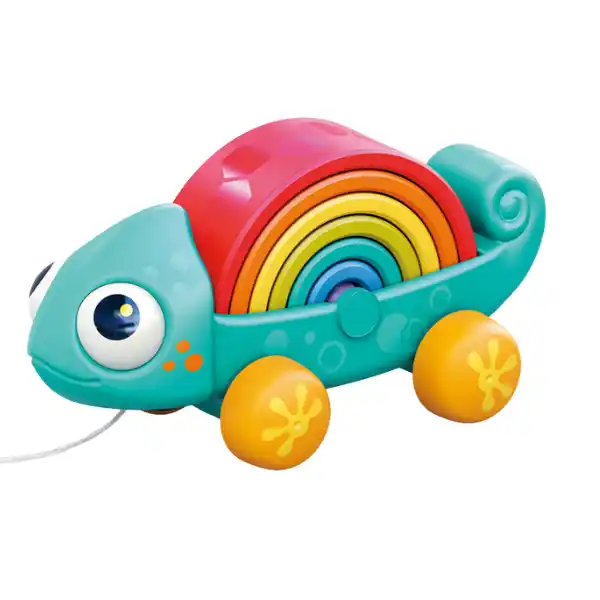 Каталка на веревочке "Радужный хамелеон"