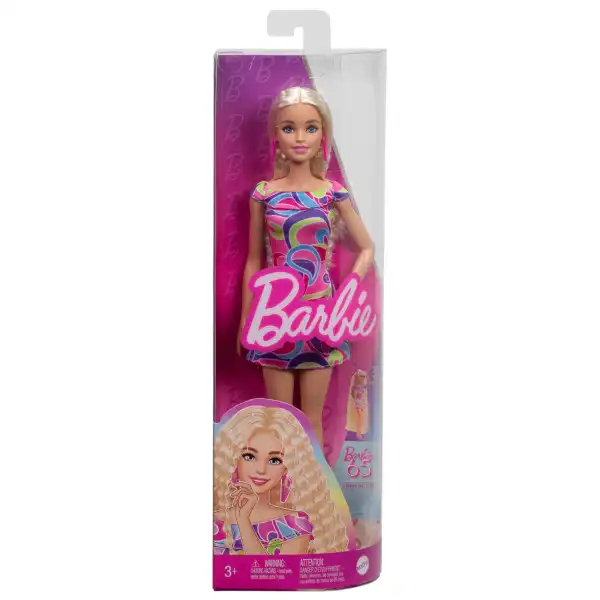 Кукла Barbie "Модница в яркое платье с привлекающим внимание принтом"