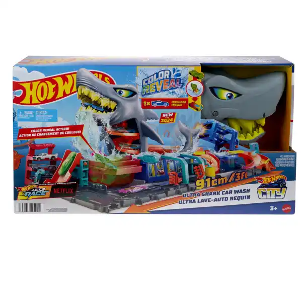 Hot Wheels City Ultra Shark Car Wash Track Игровой набор в ассортименте