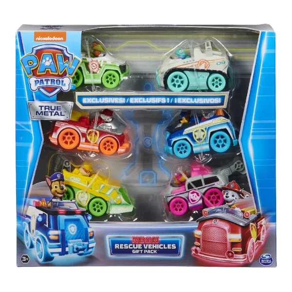 Set de mașini Neon Rescue, seria Patrula Cățelușilor