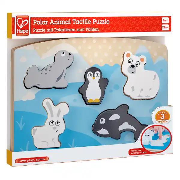 Тактильный пазл — вкладыш “Полярные зверушки”