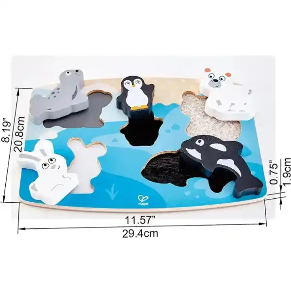 Тактильный пазл — вкладыш “Полярные зверушки”