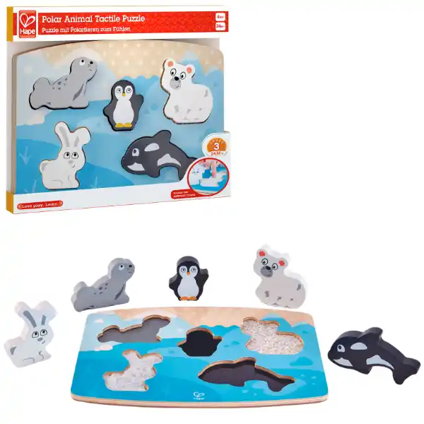 Тактильный пазл — вкладыш “Полярные зверушки”