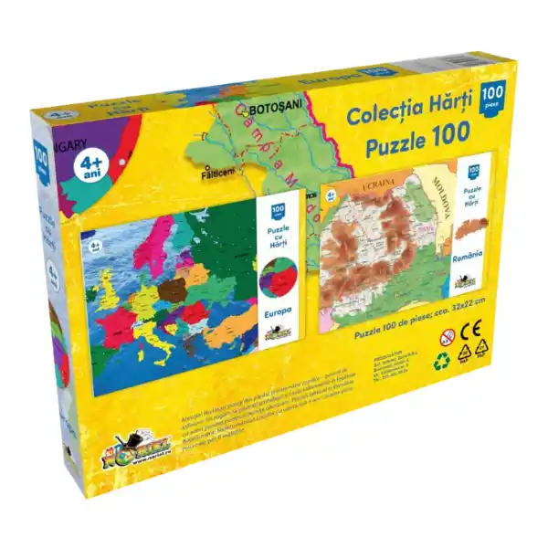 Пазл с картами - Карта Европы, 100 элем.