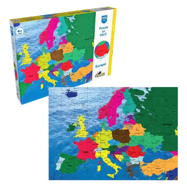 Пазл с картами - Карта Европы, 100 элем.