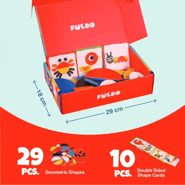 Набор цветных геометрических фигур, 29 элем.