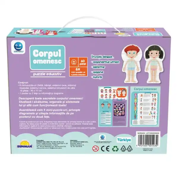 Puzzle ”Corpul omenesc”, 60 elem. (ro)