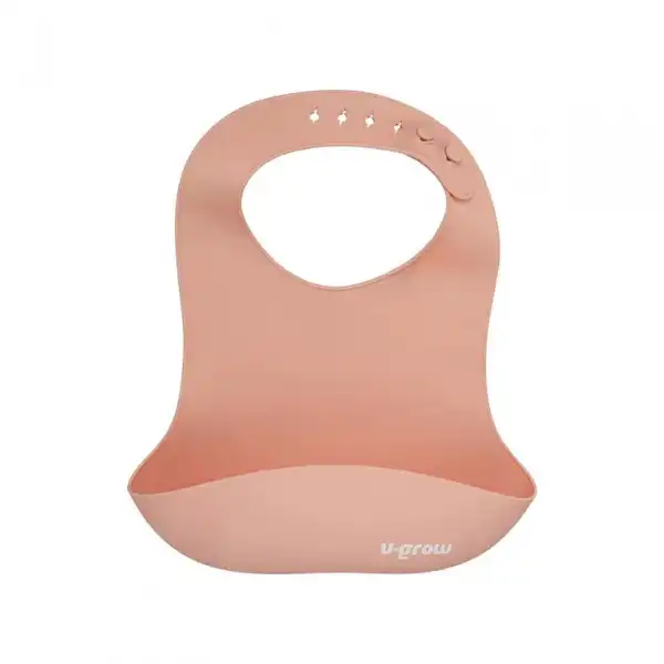 Набор для прикорма из 5 предметов: слюнявчик, миска, тарелка, ложка и вилка, розовый