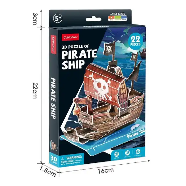 3D puzzle Nava Piratului, 22 elemente