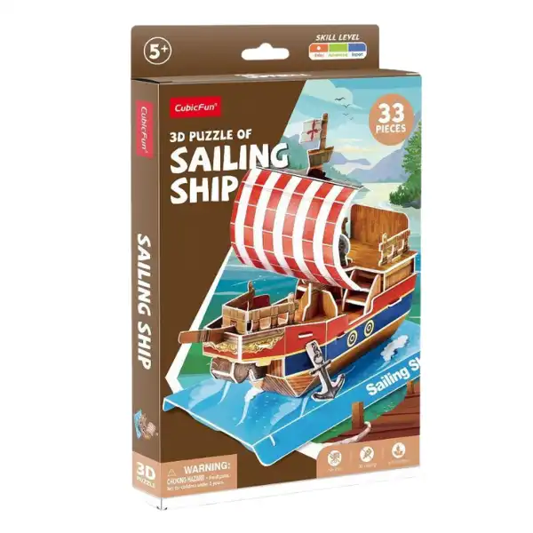 3D puzzle Corabie cu pânze, 33 elem.