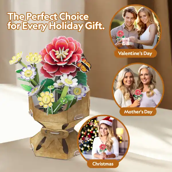 3D puzzle “Buchet de camelii”, 108 elemente