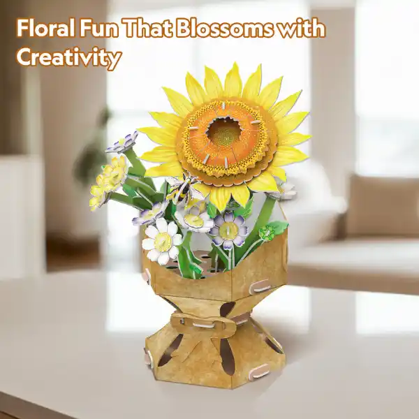 3D puzzle “Buchet de floarea-soarelui”, 102 elemente
