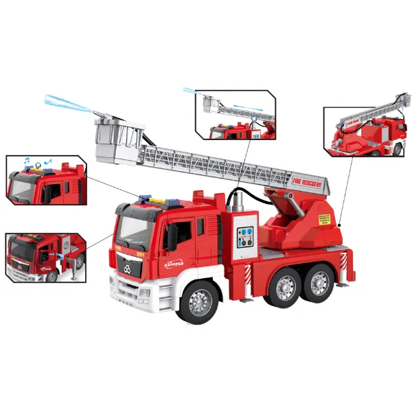 1:10 Camion de pompieri  cu inerție (lumină / sunet)