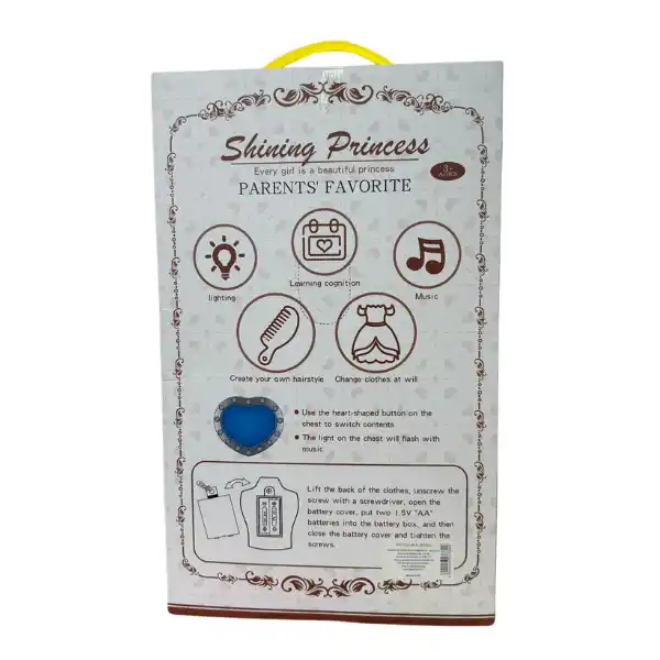 Păpușă cu păr roz, 34 cm