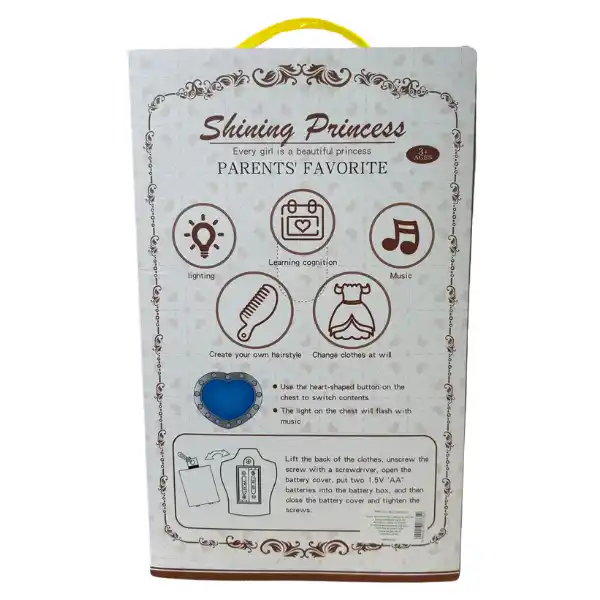 Păpușă cu control tactil în fustă în carouri, 34 cm