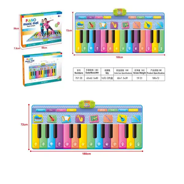 ¶Музыкальный коврик 8 музыкальных инструментов со звуком 180*72см