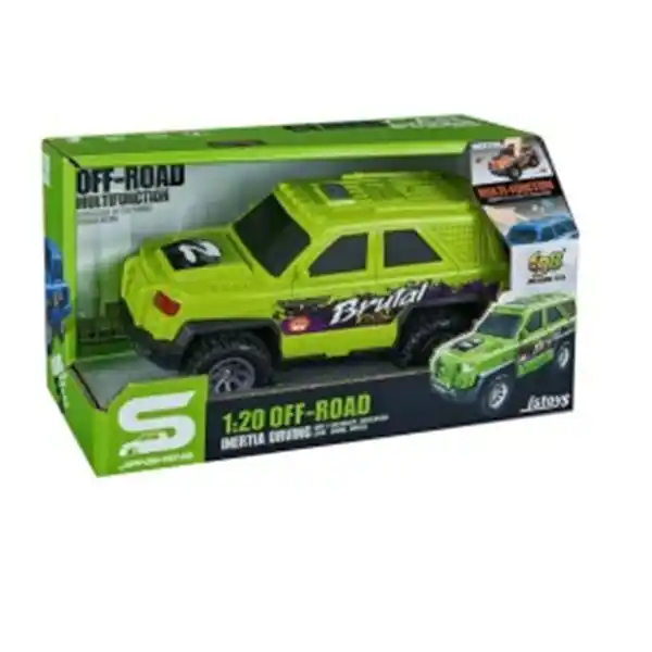 Зеленый джип с звуками и огнями, 1:20