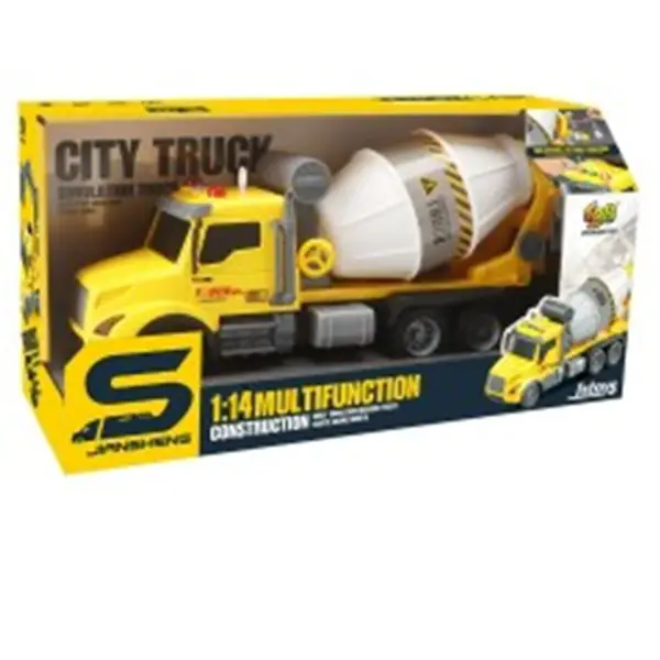 Camion betoniera galbena cu frictiune, sunete si lumini, 1:14