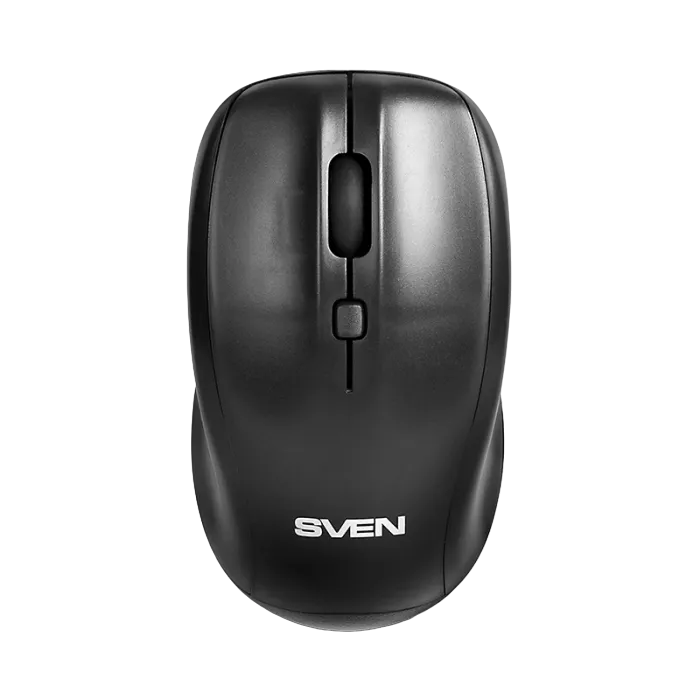 Wireless Mouse SVEN RX-305, Optical, 800-1600 dpi, 4 buttons, Ambidextrous, BlueLED, 2xAAA, Black