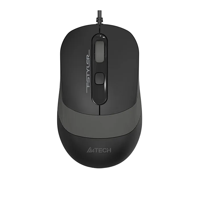 Mouse A4Tech FM10, Optical, 600-1600 dpi, 4 buttons, Ambidextrous, 4-Way Wheel, Black/Grey, USB