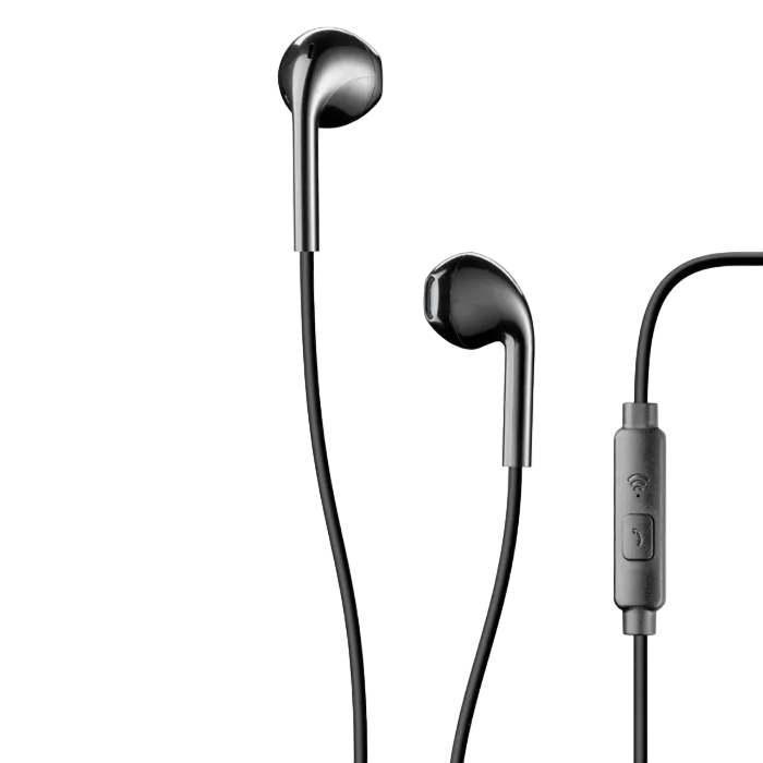 Cellular LIVE EGG-capsule earphone with mic, Black