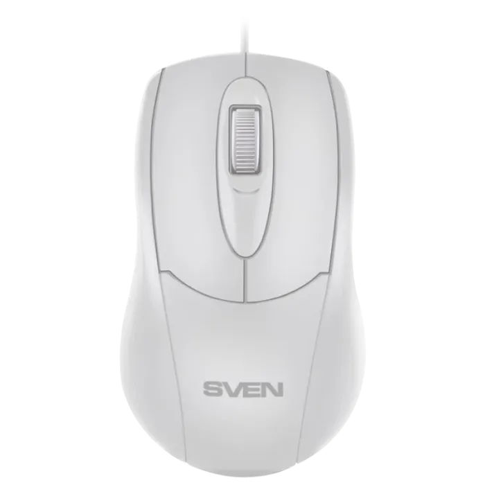 Mouse SVEN RX-110, Optical, 1000 dpi, 3 buttons, Ambidextrous, White, USB