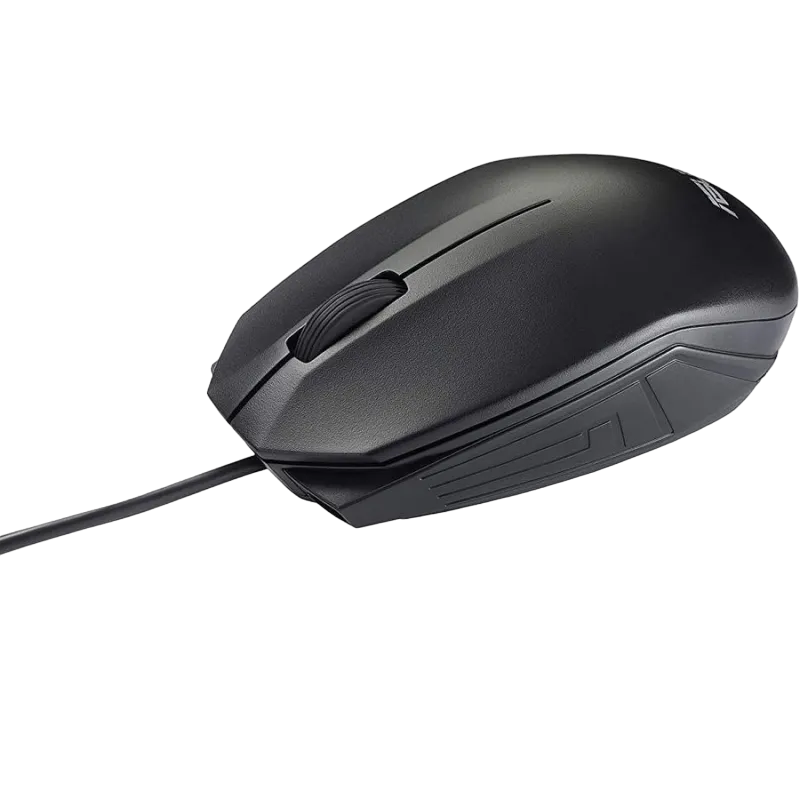 Mouse Asus UT280, 1000 dpi, 3 buttons, Ambidextrous, 80g ,0.9m, USB, Black