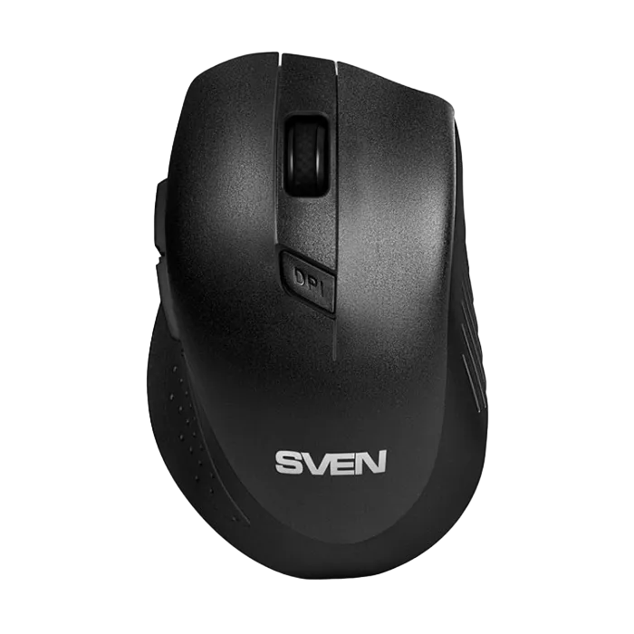 Wireless Mouse SVEN RX-425W, Optical, 800-1600 dpi, 6 buttons, Ergonomic, 1xAA, Black