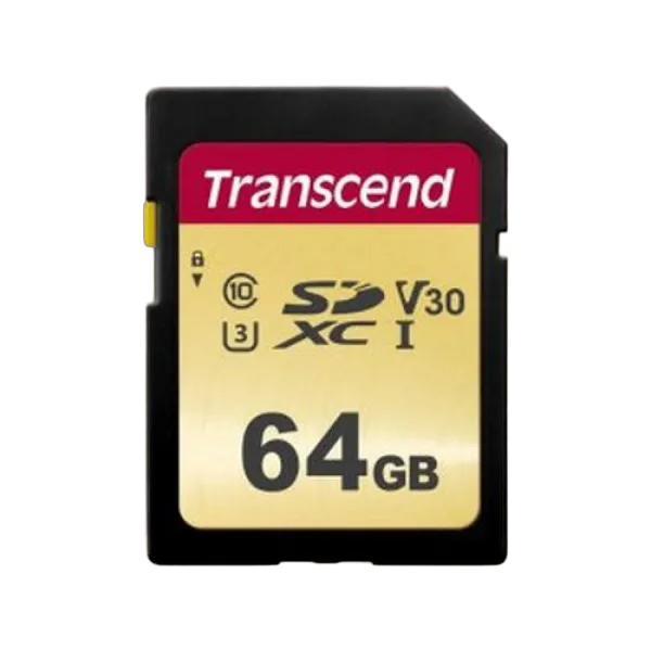 ..64GB  SDXC Card (Class 10) UHS-I , U3, Transcend 500S  "TS64GSDC500S" (R/W:95/60MB/s, MLC)